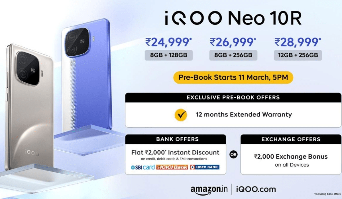 iQOO Neo 10R Expected Price in India Amazon